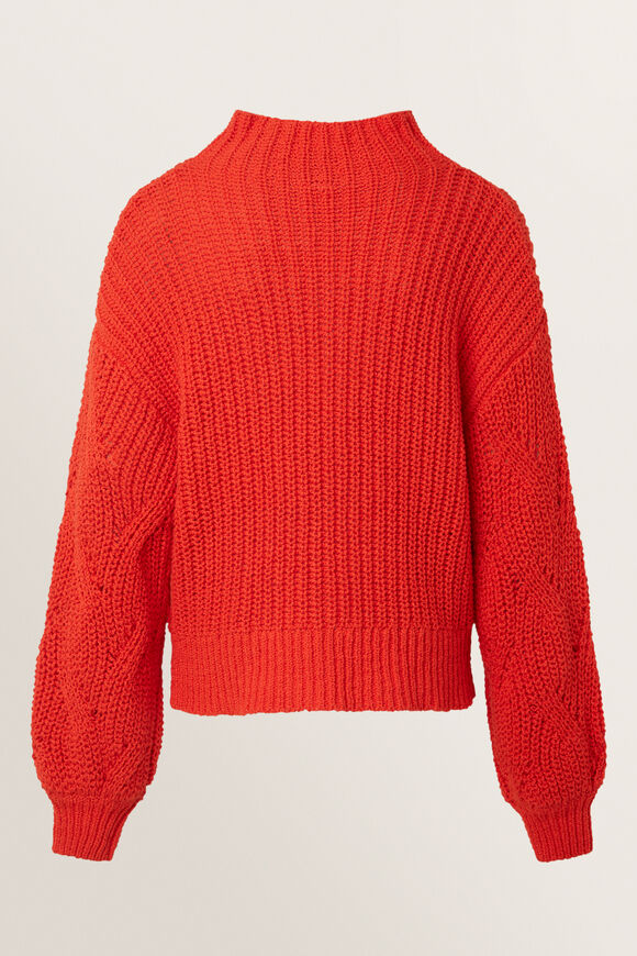 Cable Sweater  Scarlet Red  hi-res