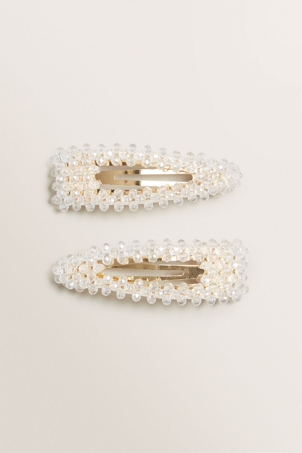 Clear Beaded 2 Pack Clips    hi-res