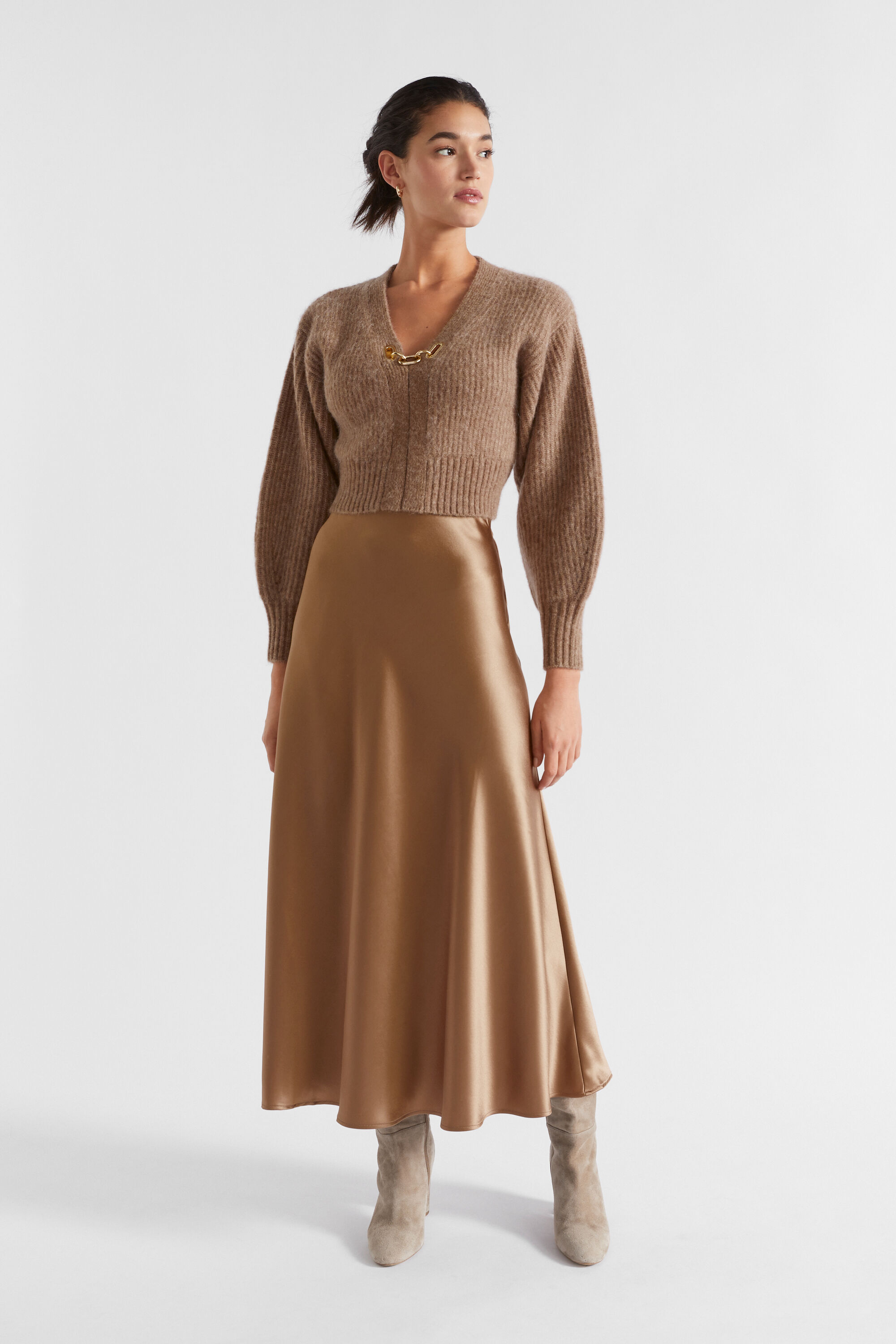 Seed silk new arrivals midi skirt