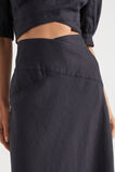 Linen Cross Front Skirt  Deep Navy  hi-res