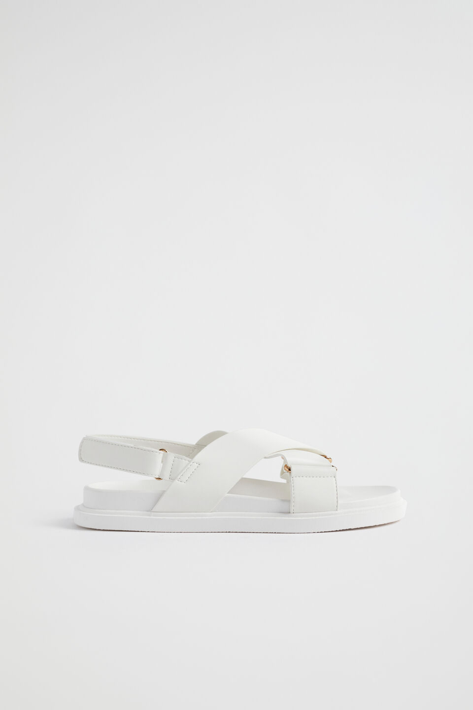 Crossover Moulded Footbed Sandal  White