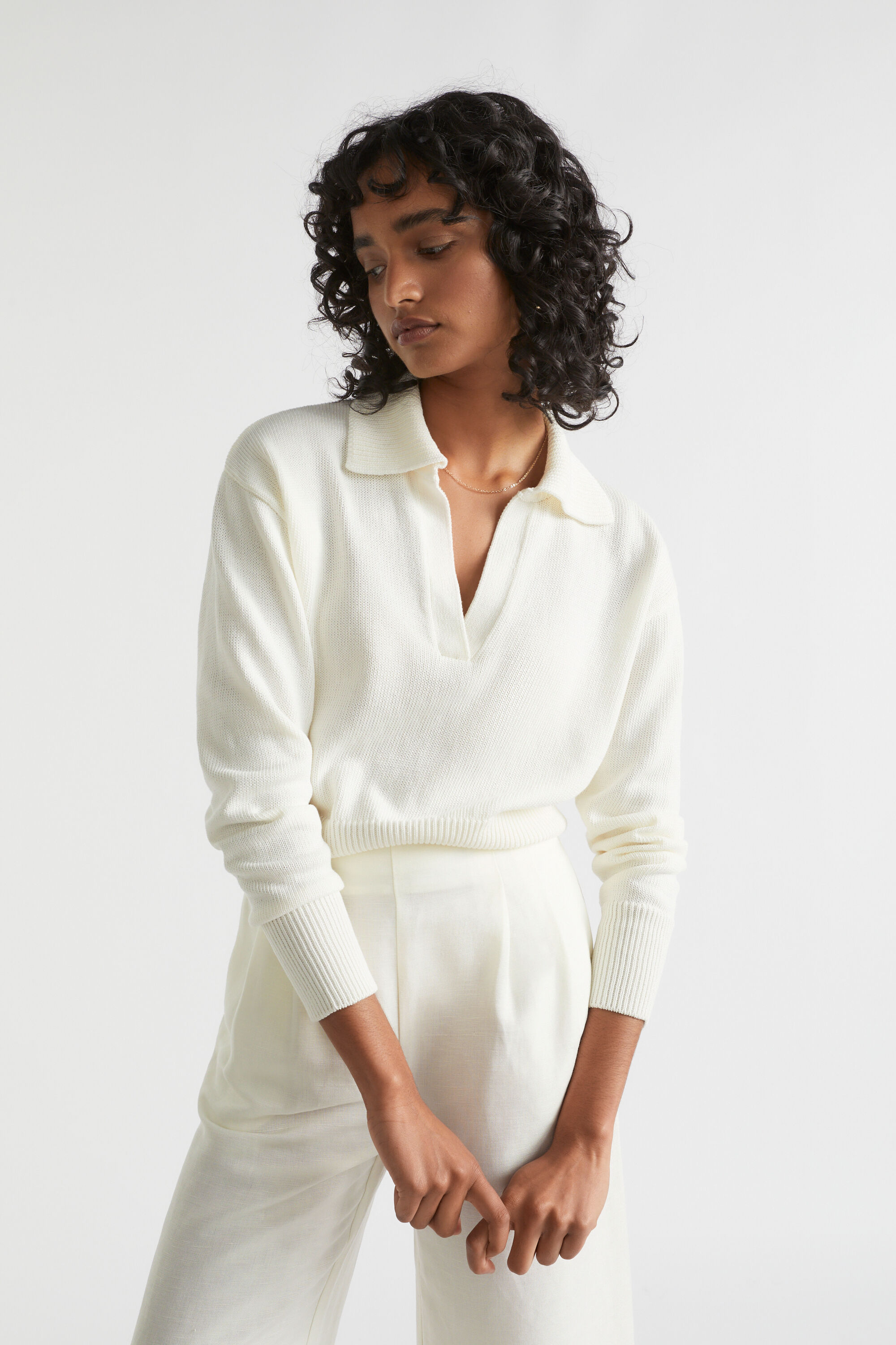 Polo top collar knit