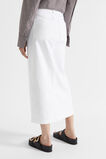 Denim Maxi Split Front Skirt  White  hi-res