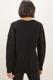 V Neck Wool Sweater  Black  hi-res