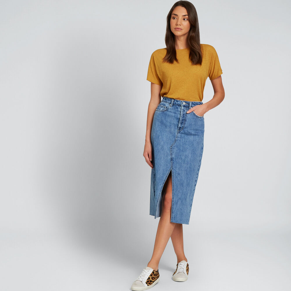 Seed a deals line denim skirt