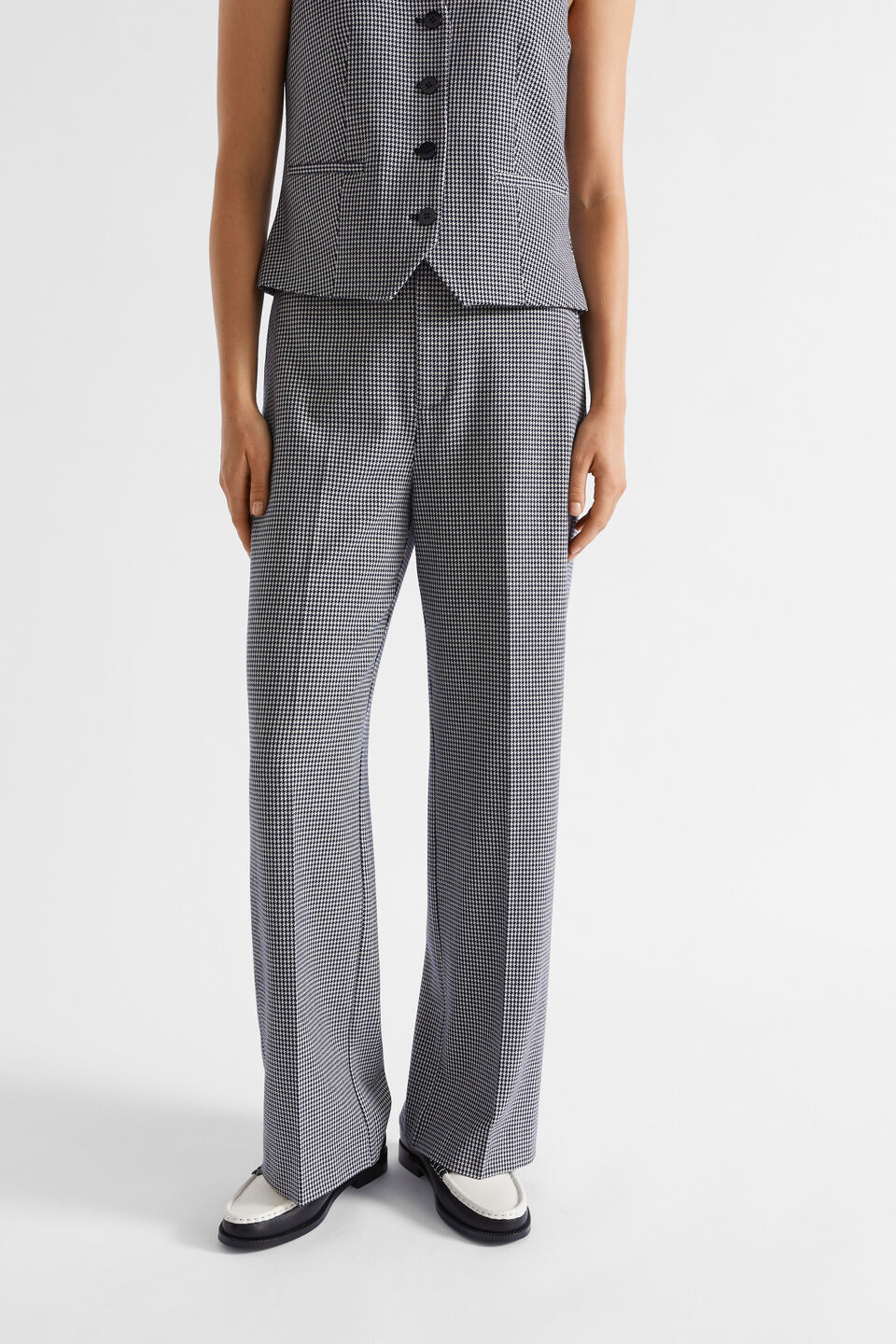 Houndstooth High Waisted Pant  Midnight Sky Houndstooth  hi-res
