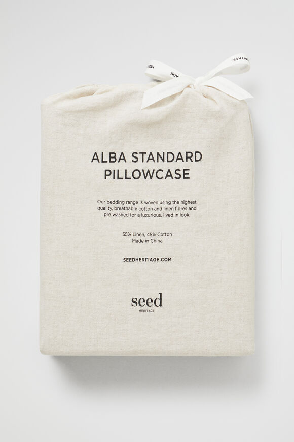 Alba Standard Pillowcase  Flax Cross Dye  hi-res
