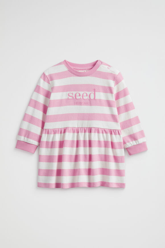 Core Logo Dress  Candy Pink Stripe  hi-res