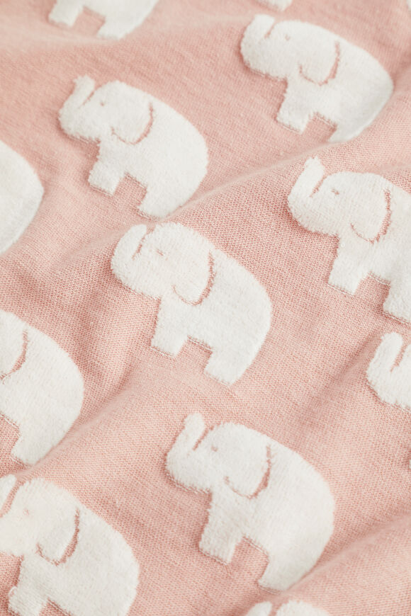 Elephant Jacquard Wrap  Chalk Pink  hi-res