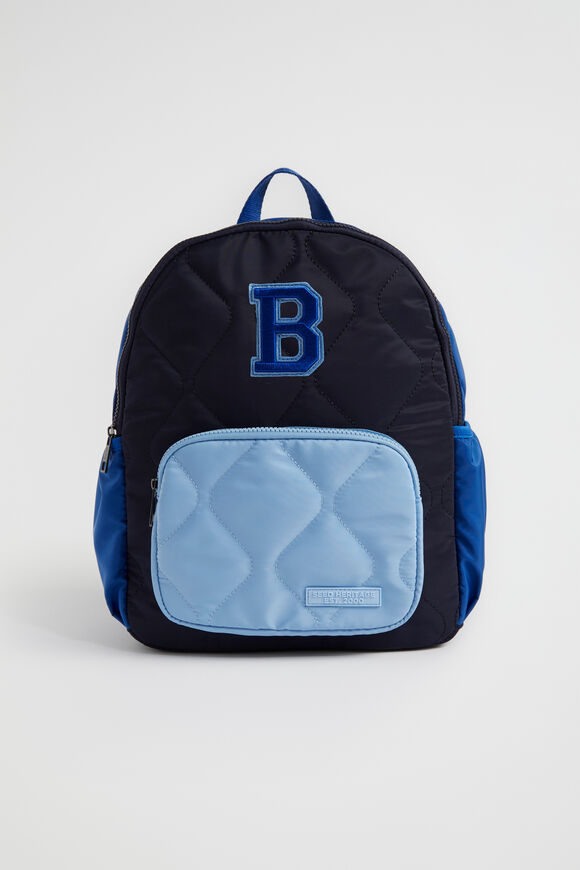 Quilted Initial Backpack  B  hi-res