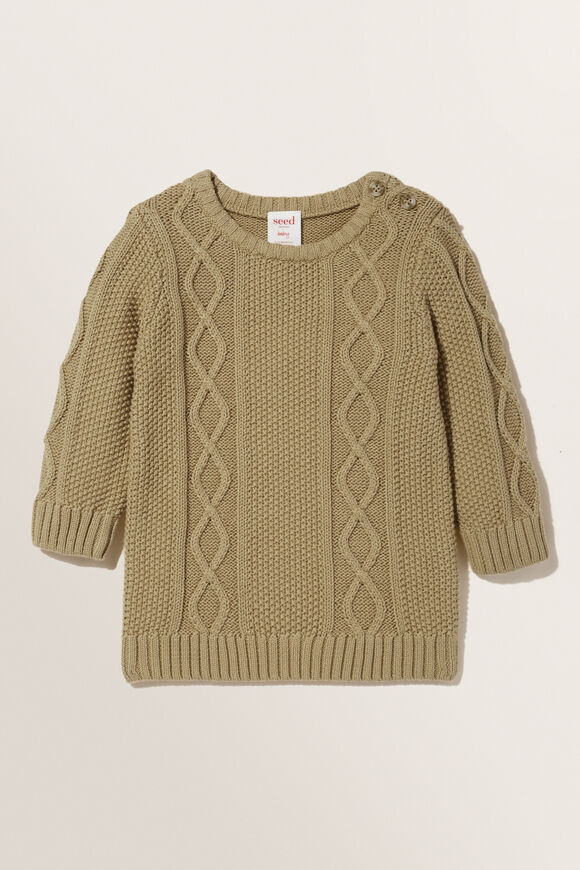 Cable Knit Sweater  Light Oak  hi-res