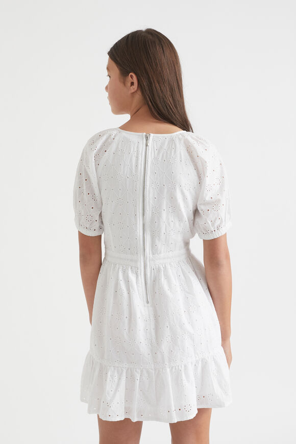 Cut-Out Broderie Dress  White  hi-res