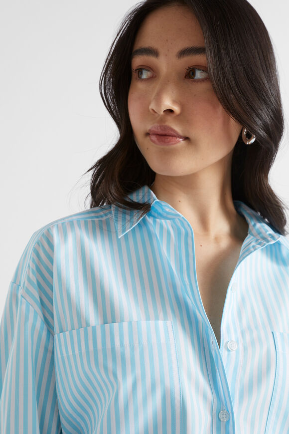 Stripe Pocket Front Shirt  Shimmer Blue Stripe  hi-res