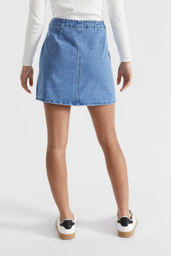 Patch Pocket Denim Skirt  Mid Blue  hi-res