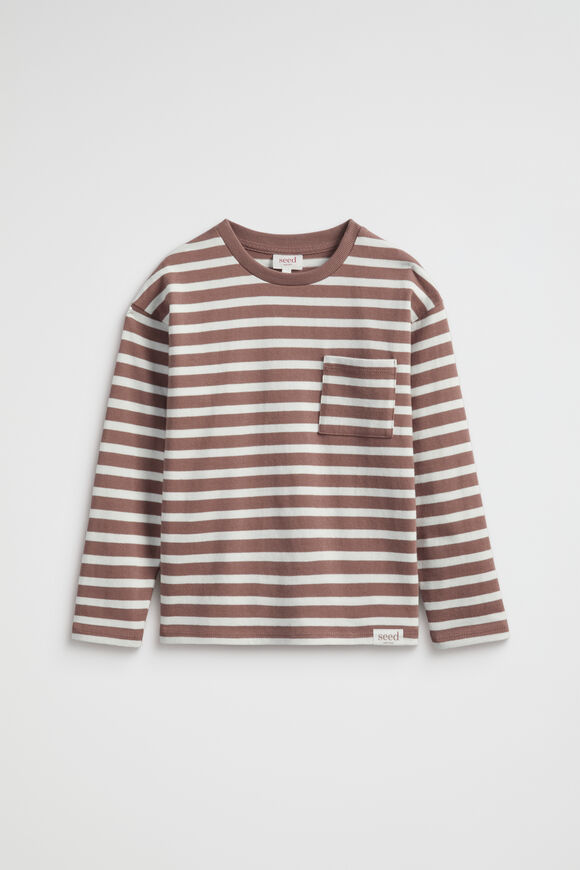 Core Rugby Pocket Tee  Cocoa Stripe  hi-res