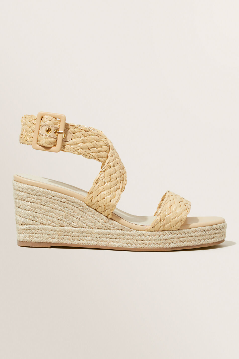 Audrey Woven Wedge Espadrille  Natural