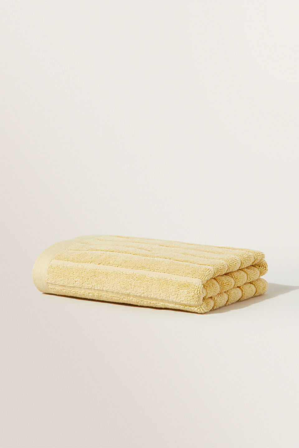 Cotton Stripe Hand Towel  Butter Lemon  hi-res