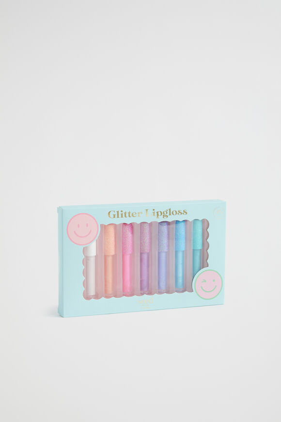 Rainbow Emoji Glitter Lipgloss 7 Pack  Multi  hi-res