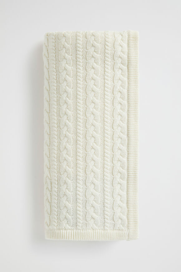 Core Cable Knitted Blanket  Nb Canvas  hi-res