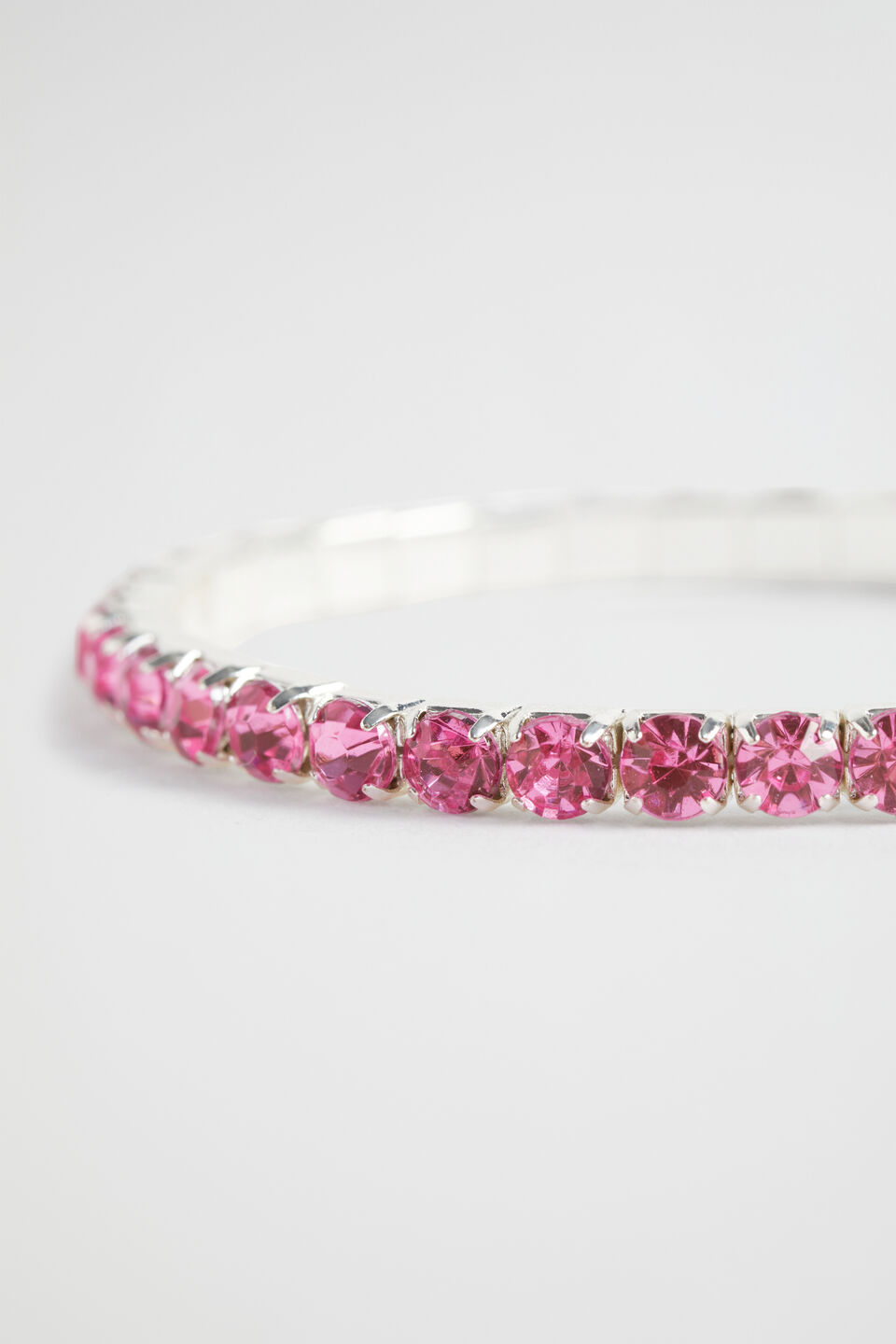 Diamante Stretch Bracelet  Pink  hi-res