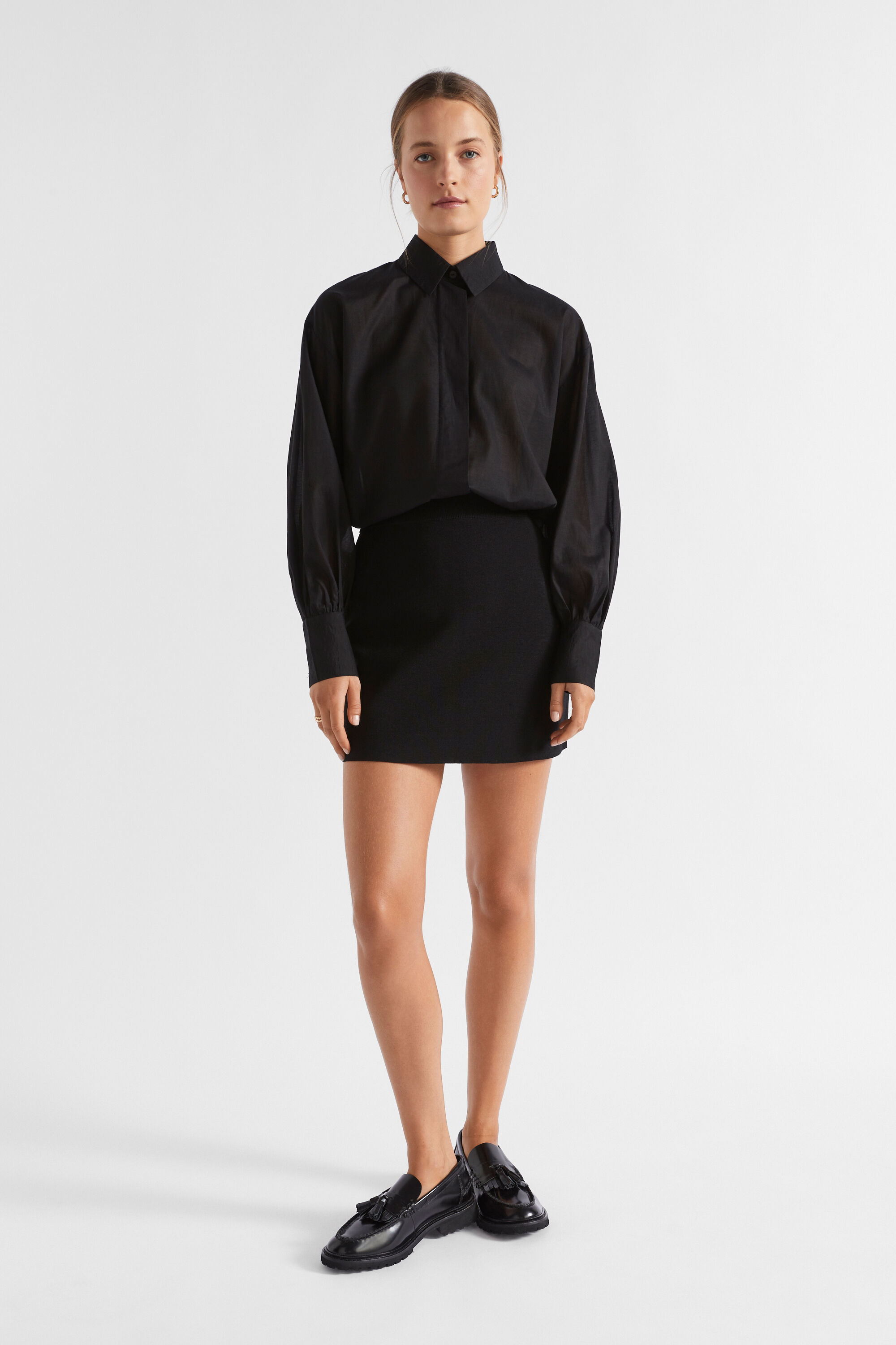 Black knit a line skirt store