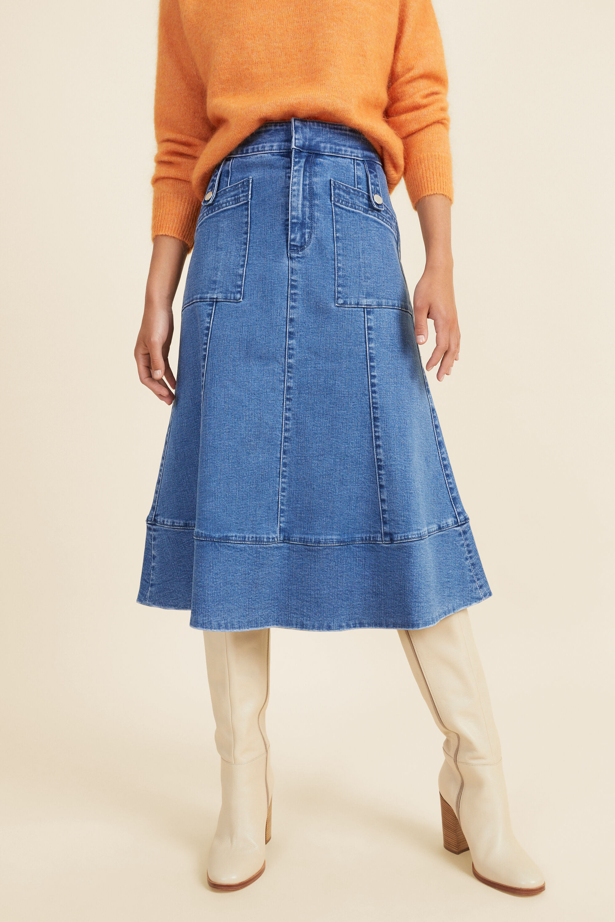 Denim Pocket Swing Skirt Seed Heritage