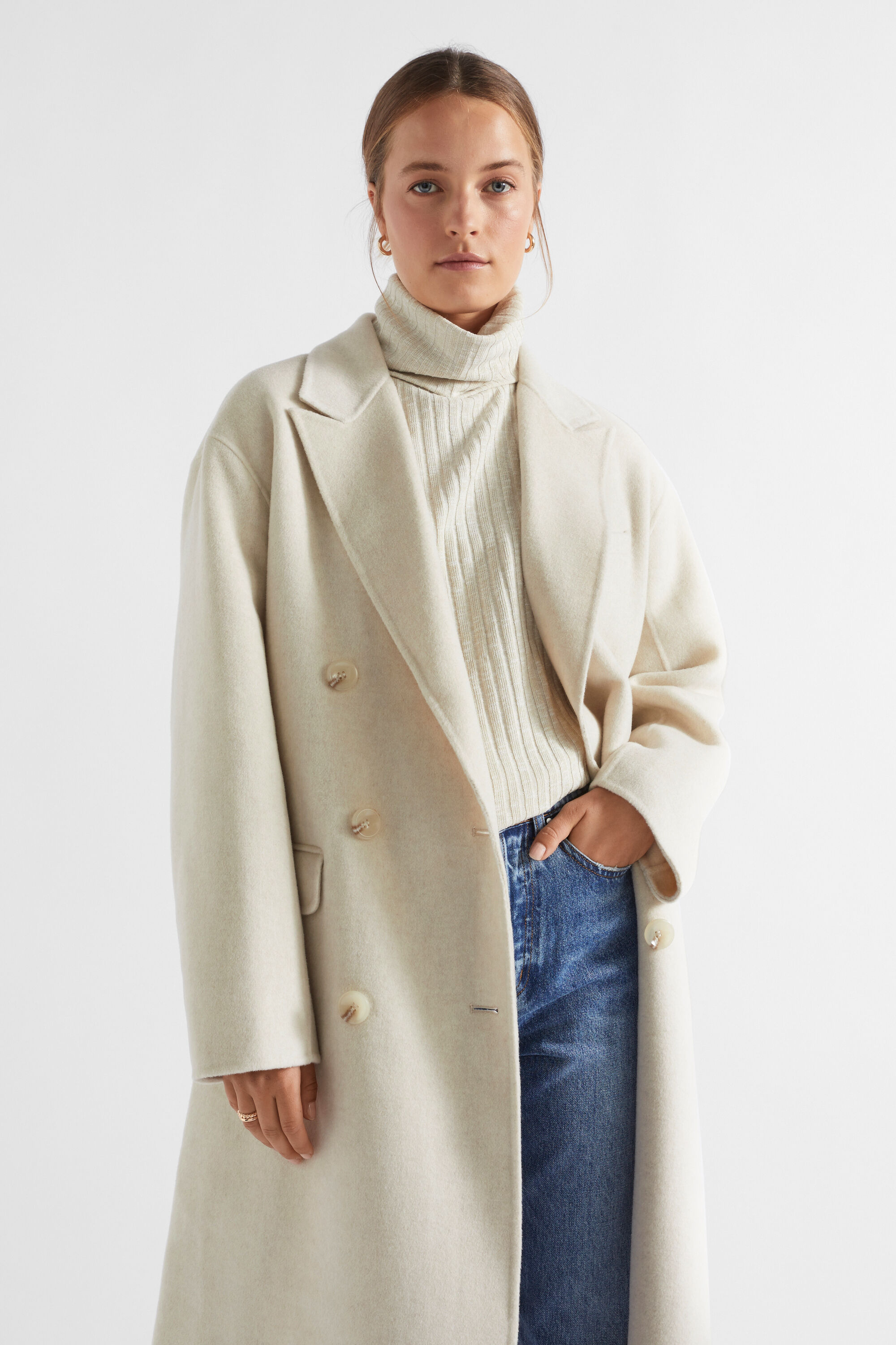 Wool Blend Boxy Coat