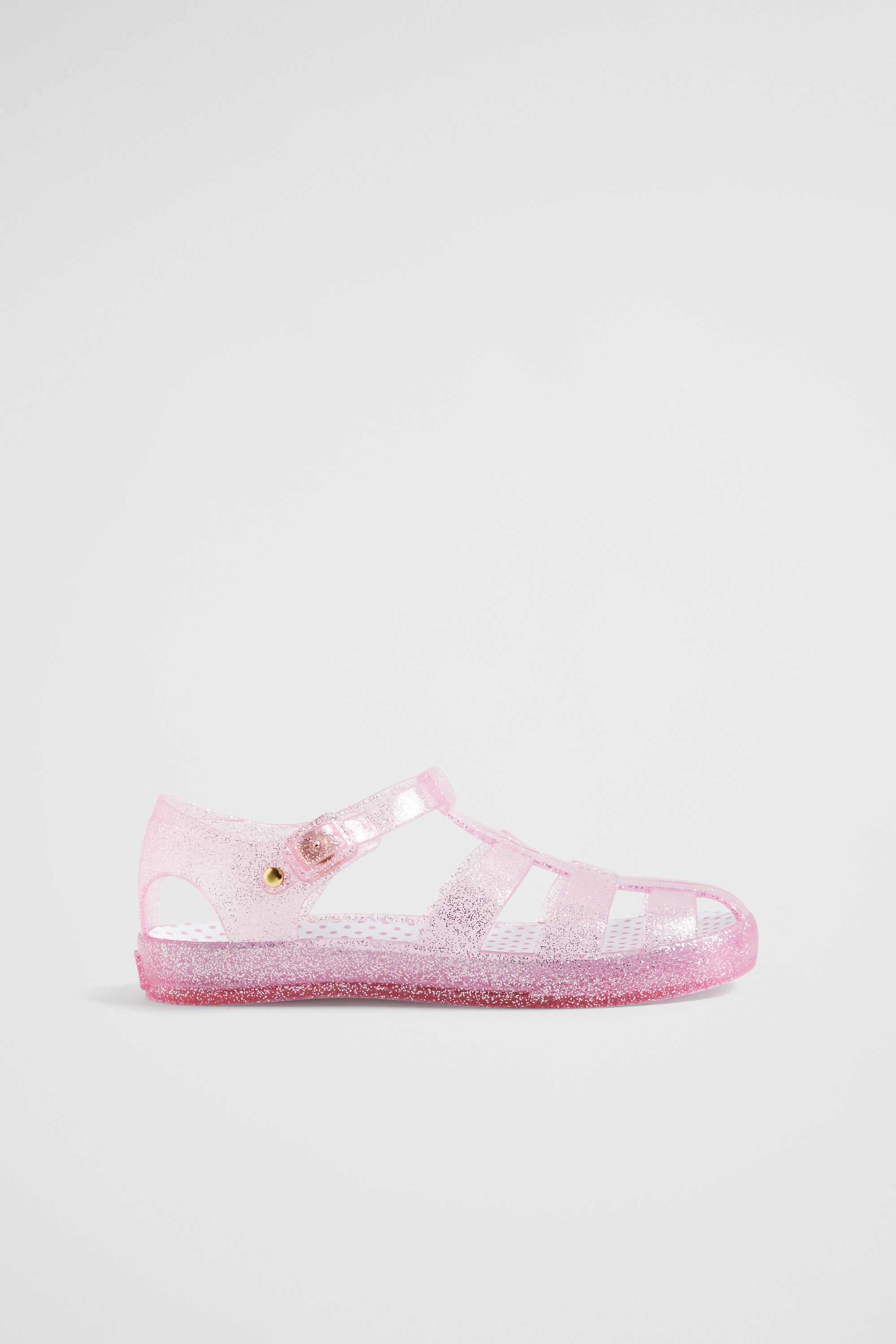 Pink glitter jelly slides deals
