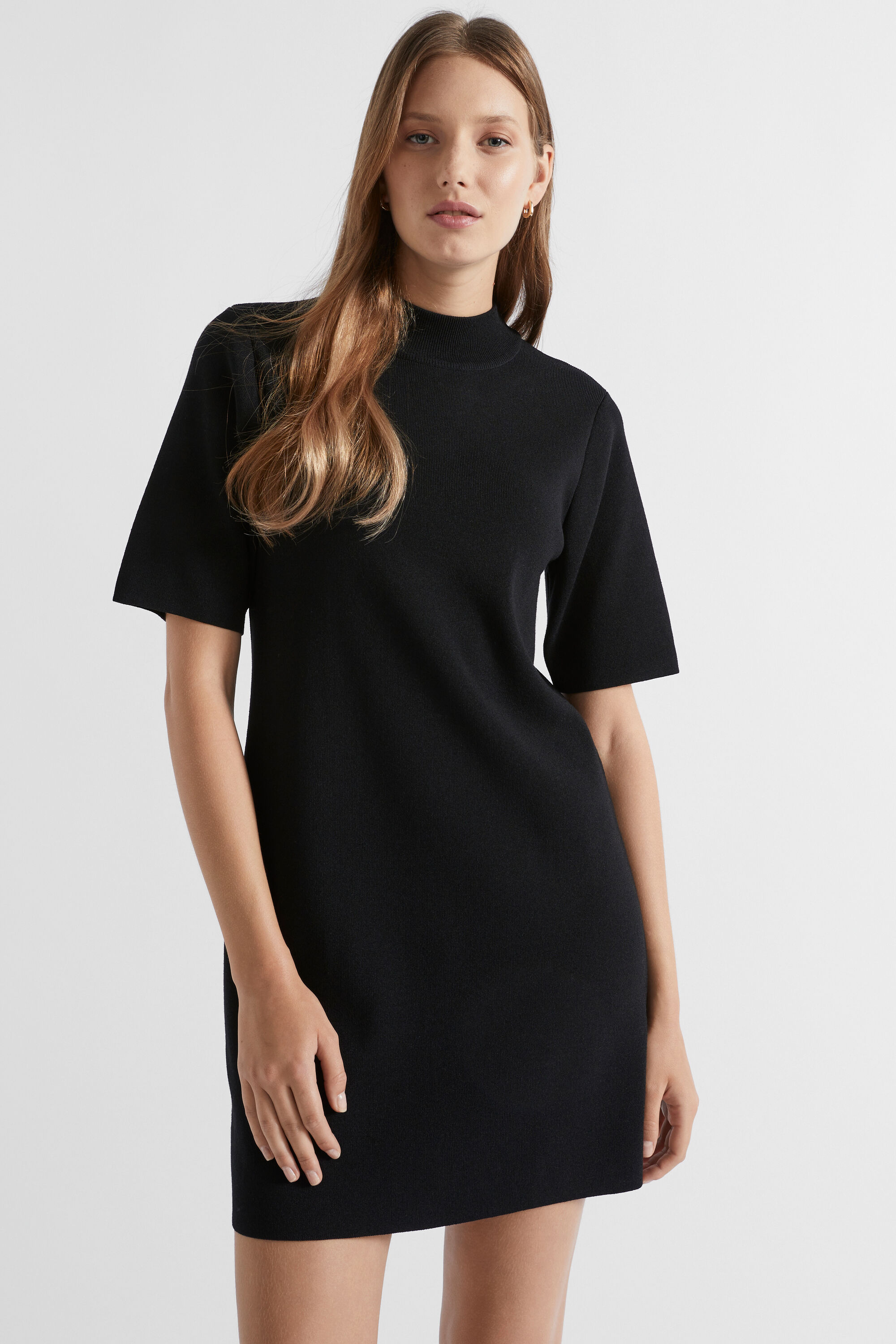 Black knit shift dress 2025