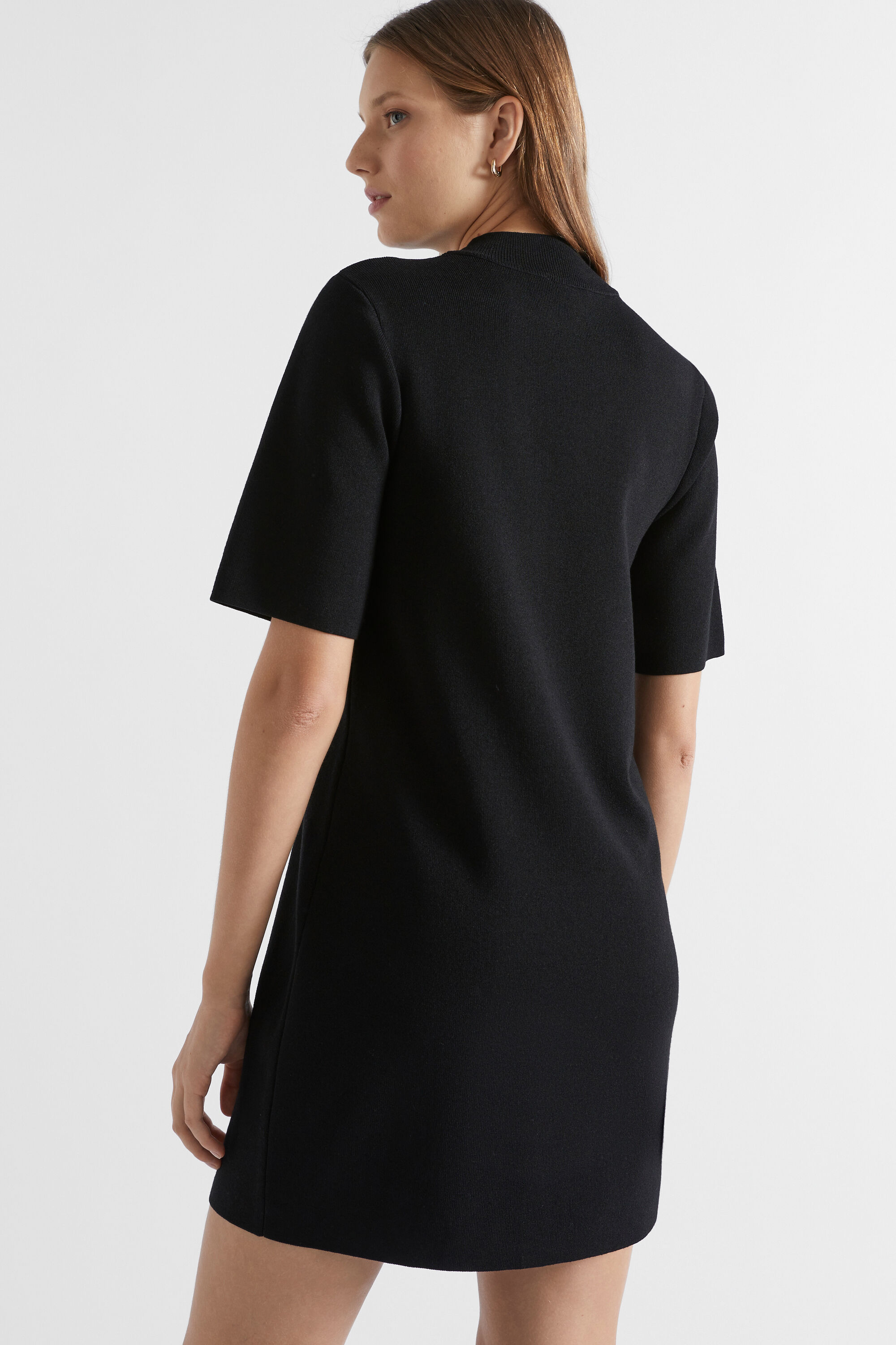 Black knit shift dress sale