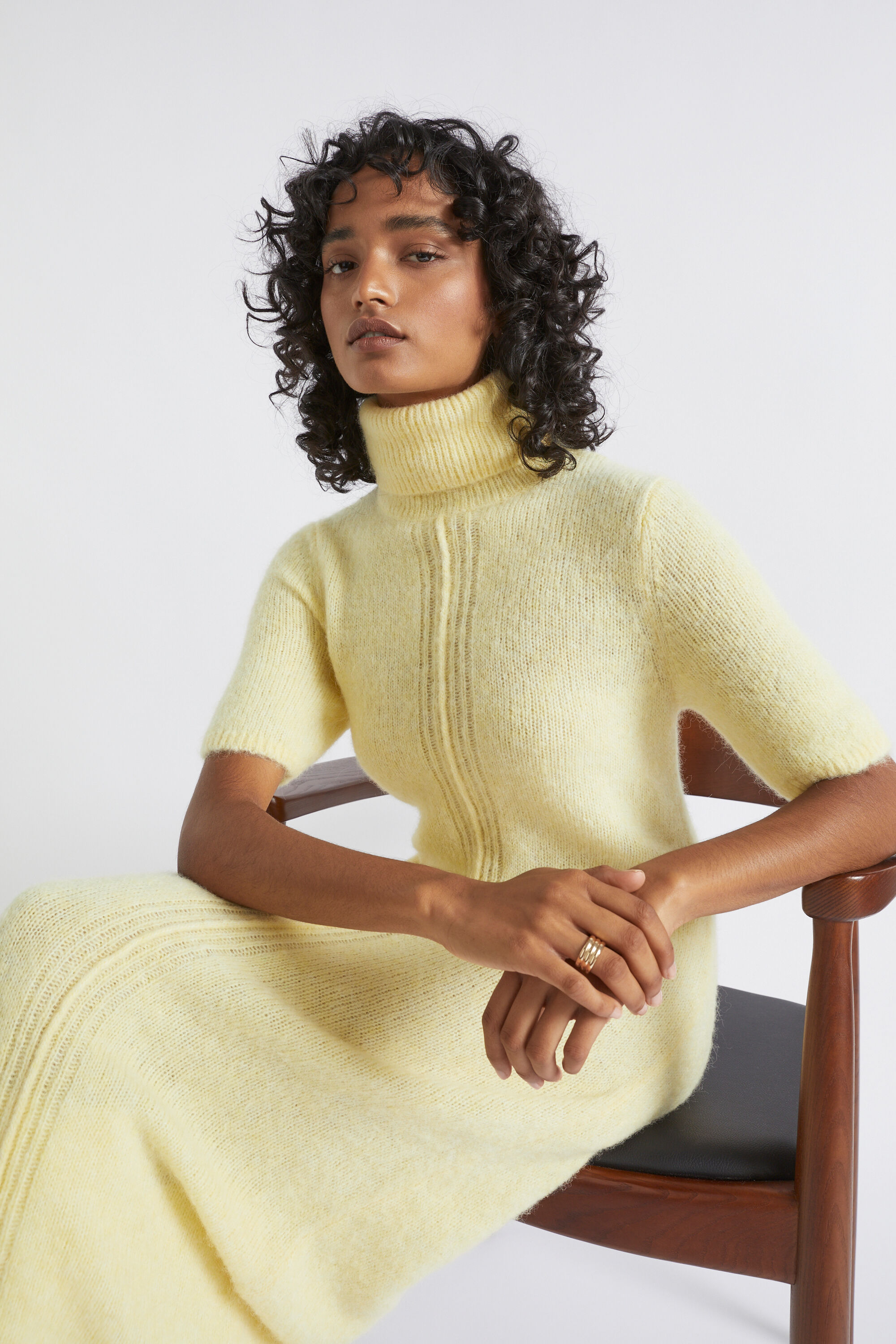 Roll Neck Knit Midi Dress Seed Heritage