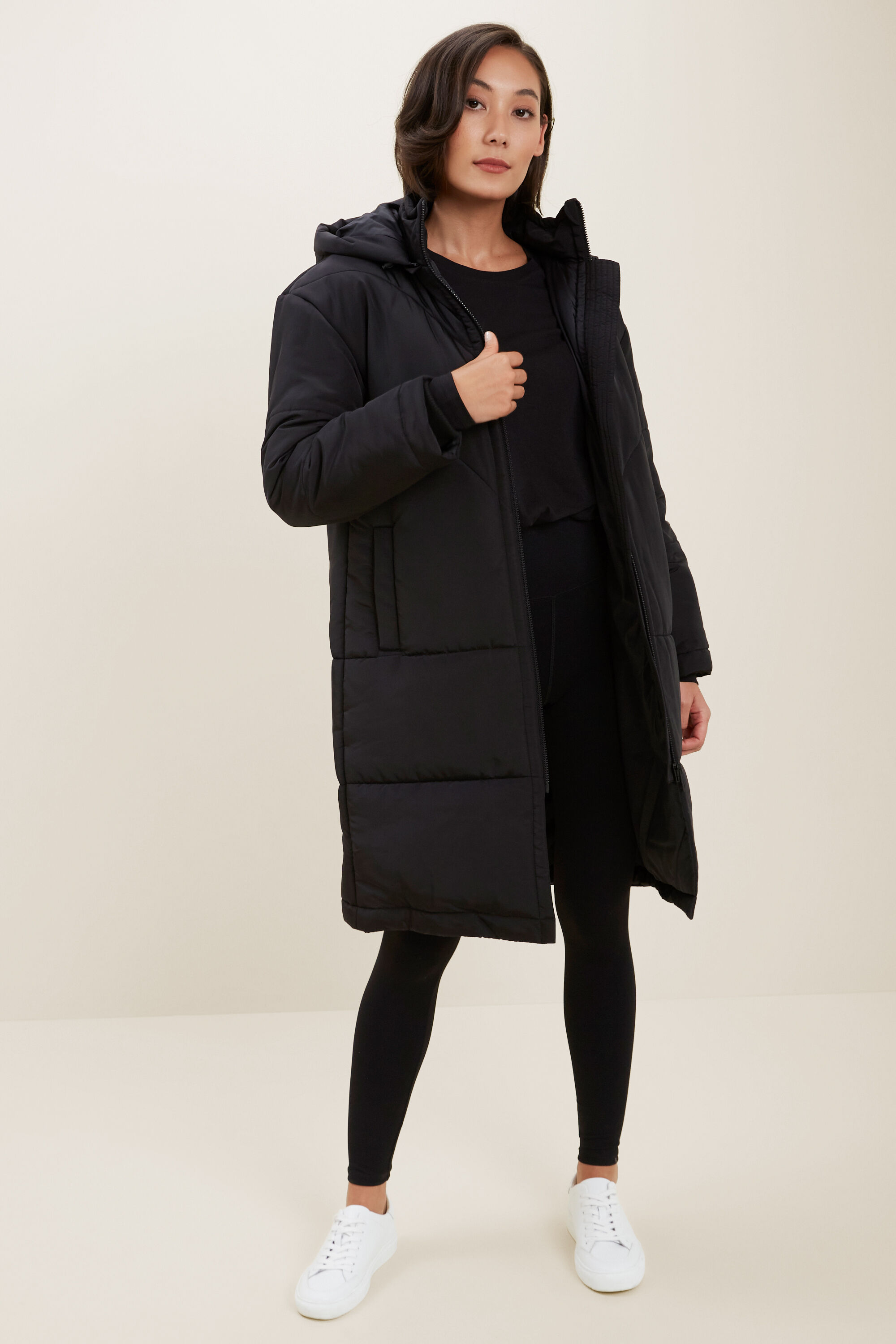 Longline puffer jacket seed clearance