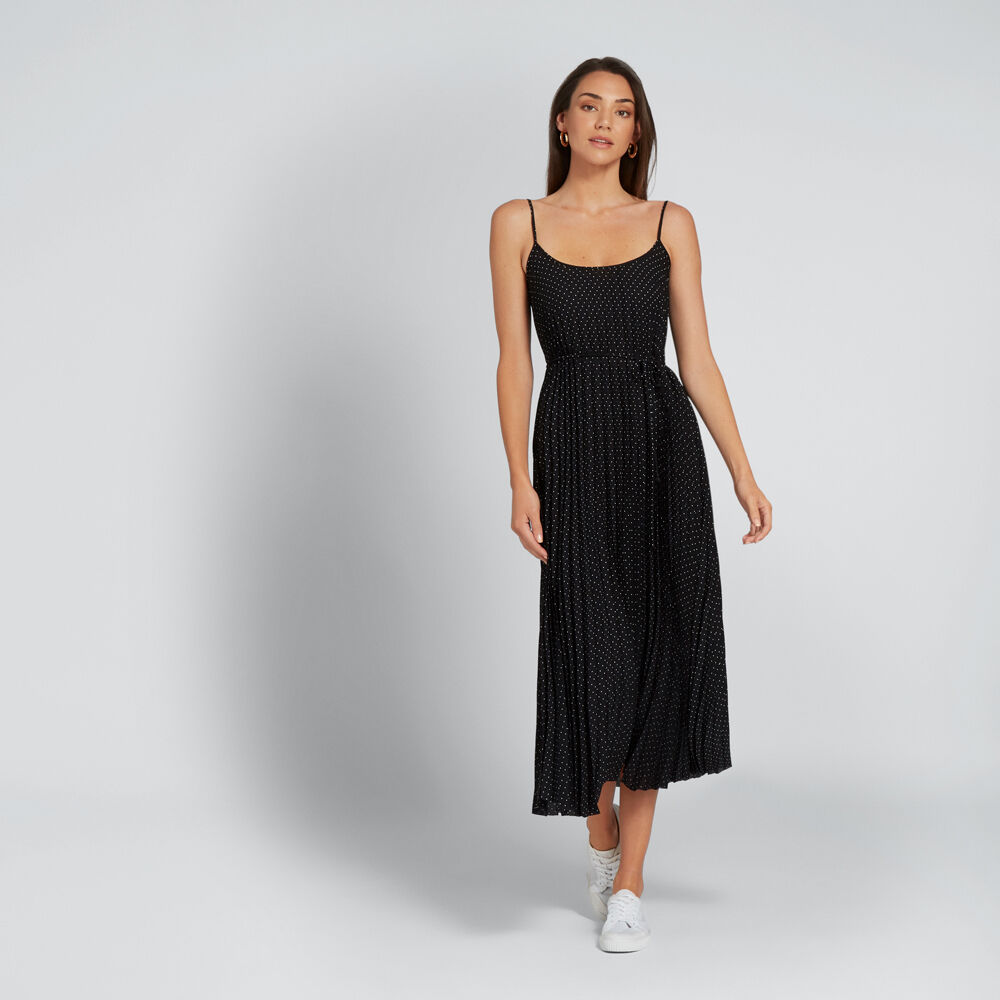 Vince polka dot pleated cami sales dress