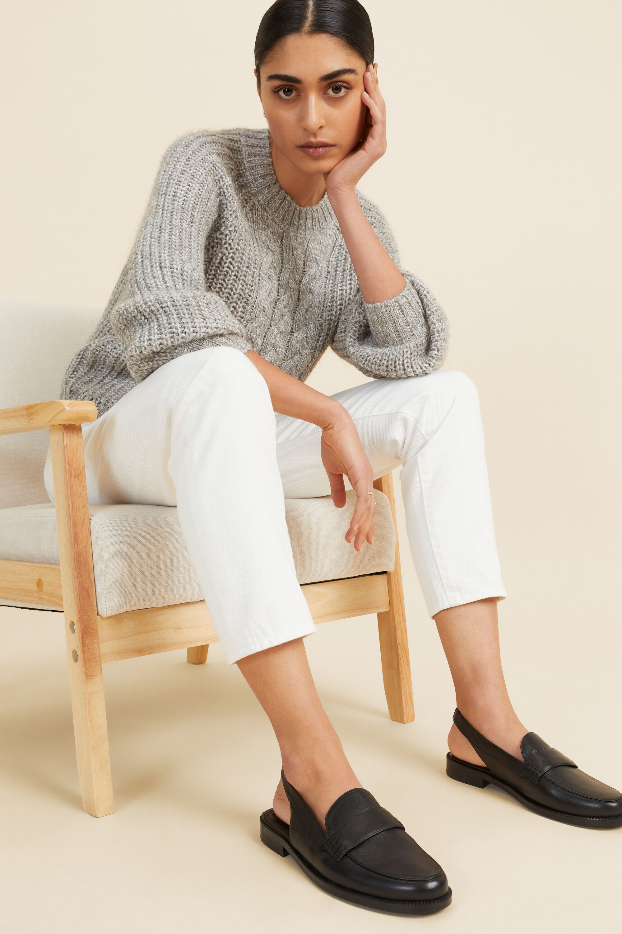 Slingback loafers leather hot sale