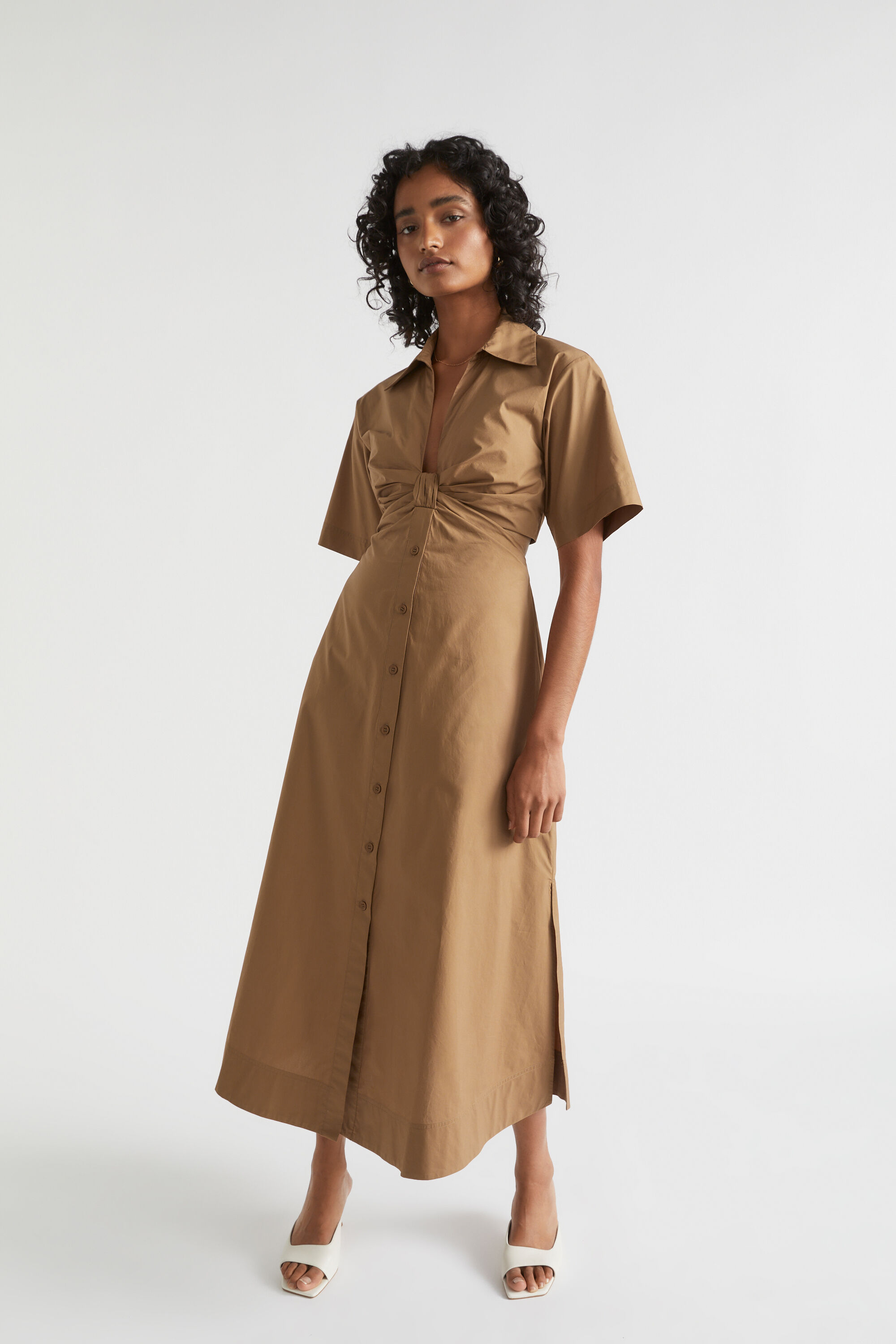 Knot front shop shirt dress