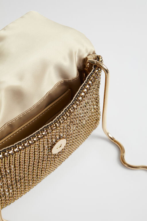 0401~shearling clutch with logoed charm main image 1