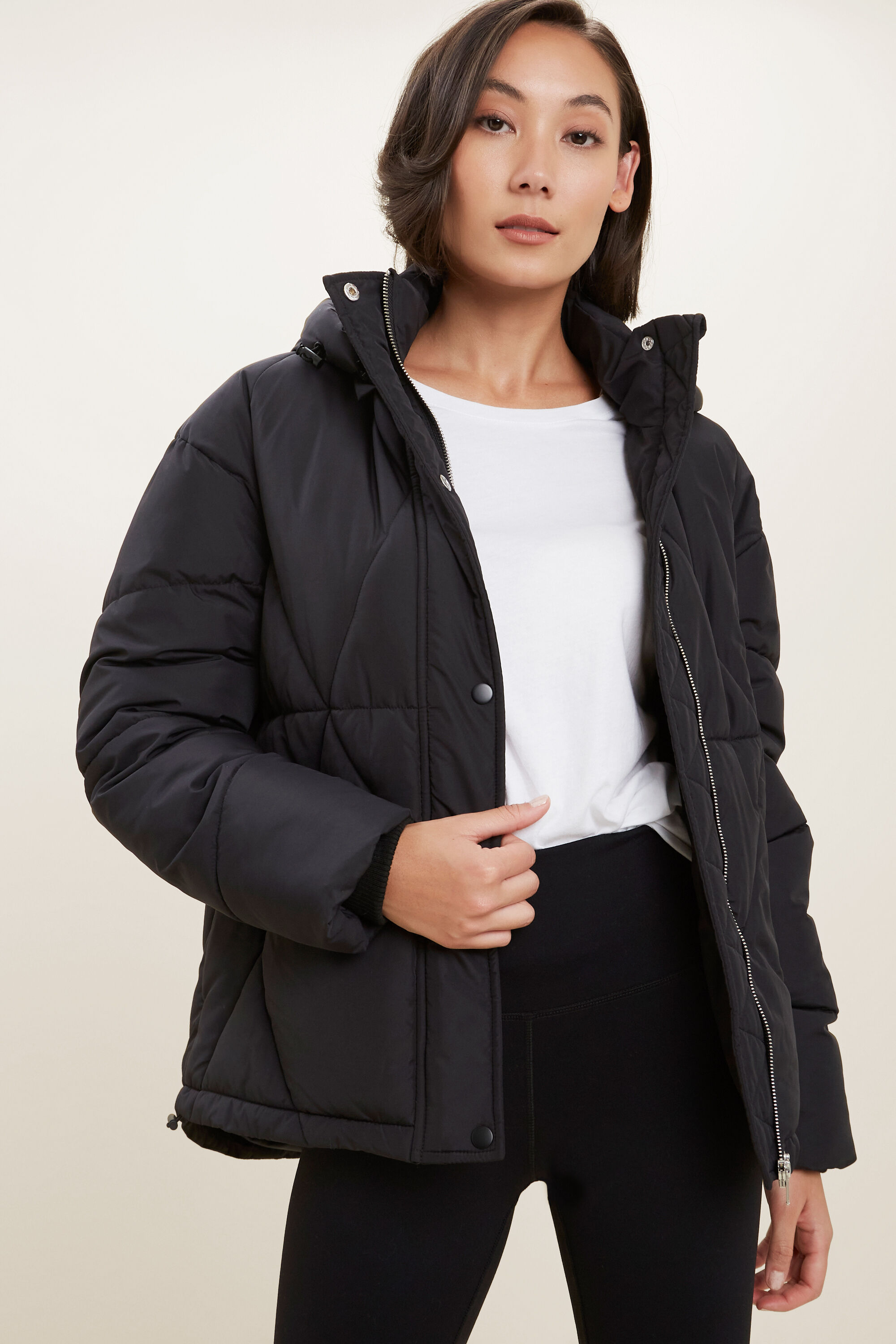 Seed black puffer jacket sales