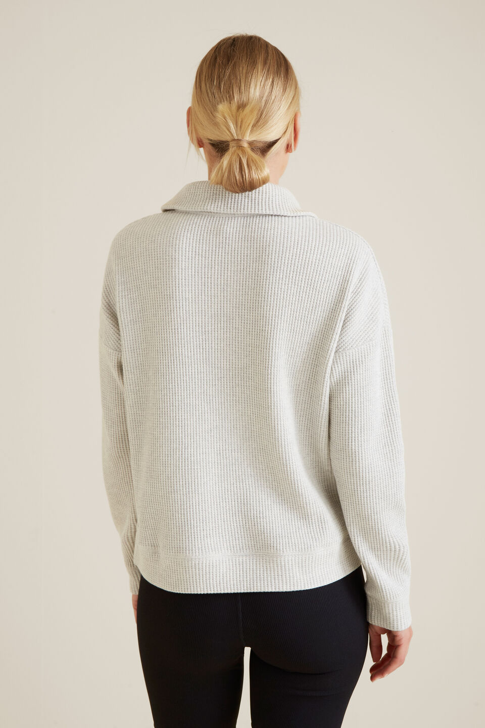 Zip Through Collared Sweater  