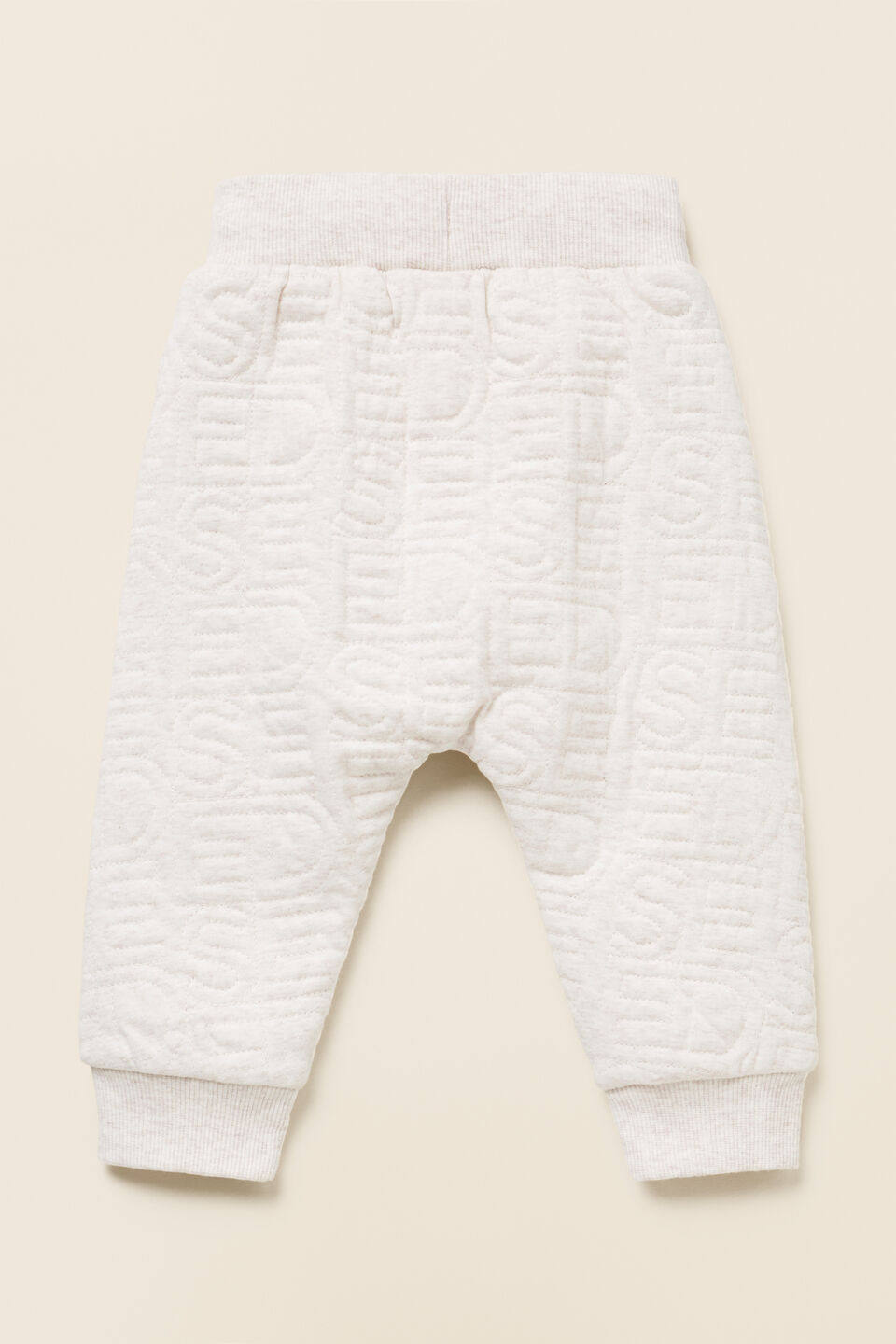 Quilted Logo Track Pant  Oat Marle