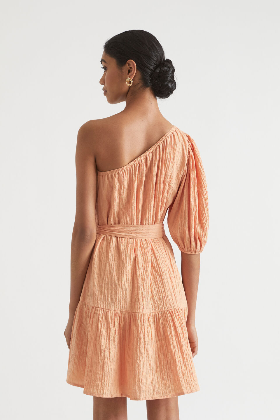Seersucker Mini Dress  Peach Bloom