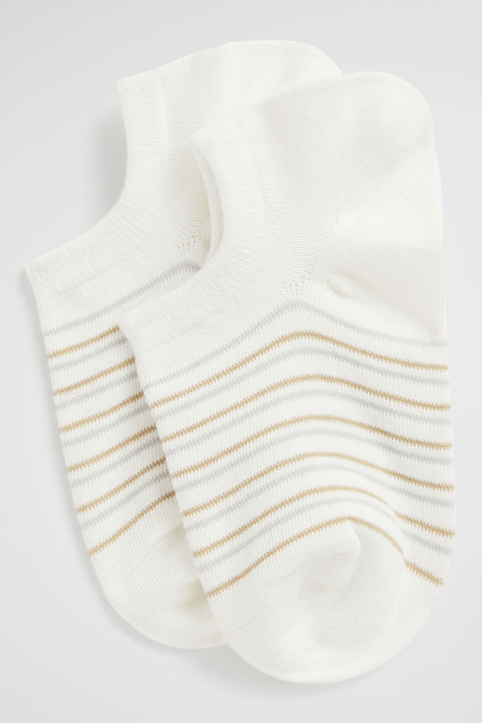 Mini Stripe Sneaker Sock  White Stripe