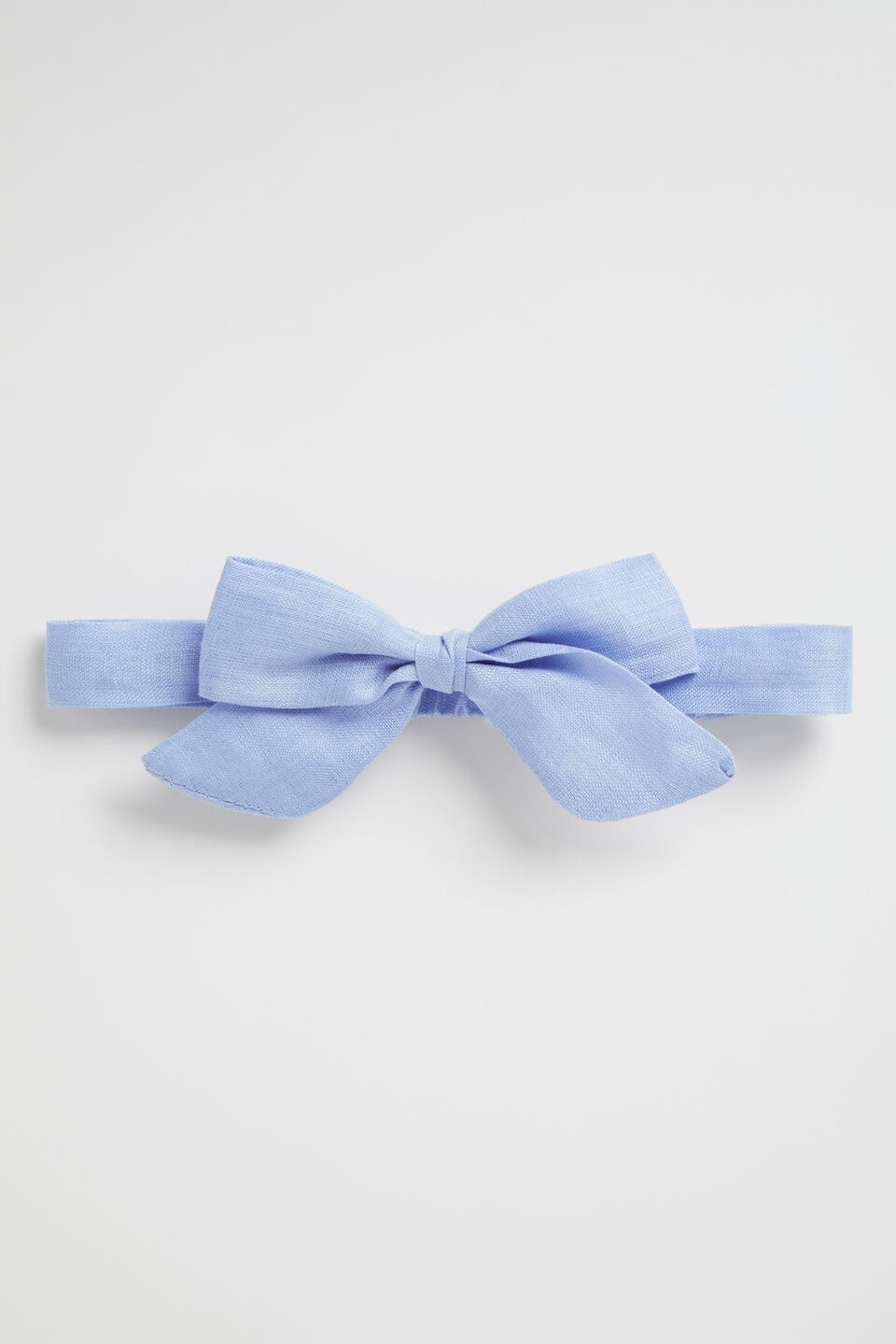 Linen Bow Headband  Blue Iris