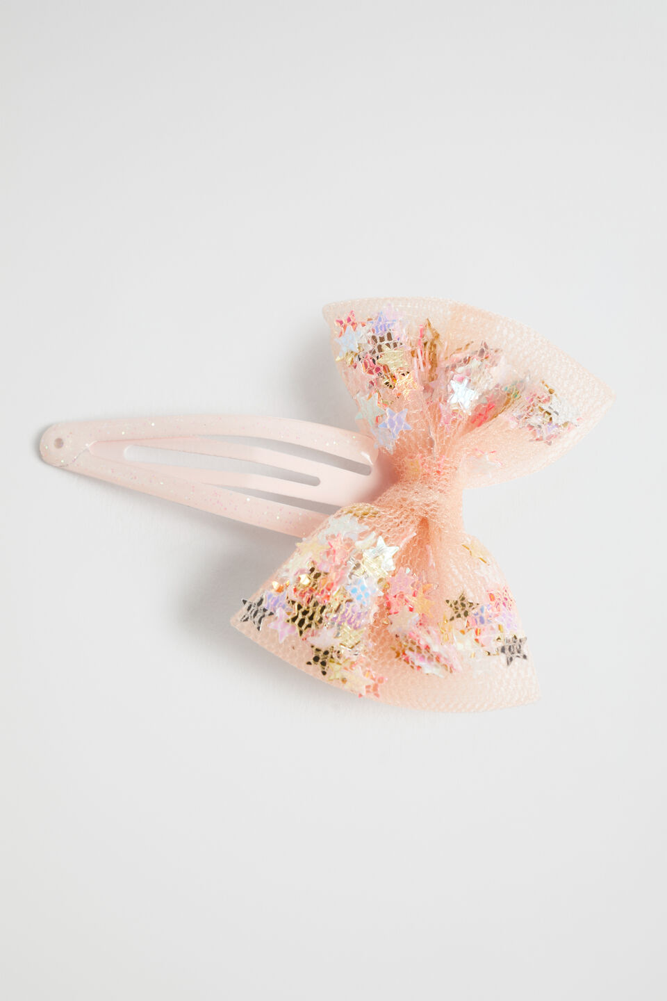 Confetti Tulle Bow Snap  Pink
