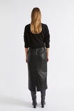 Leather Straight Midi Skirt  Black  hi-res