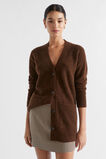 Cosy Knit Mid Length Cardigan  Hot Chocolate Marle  hi-res