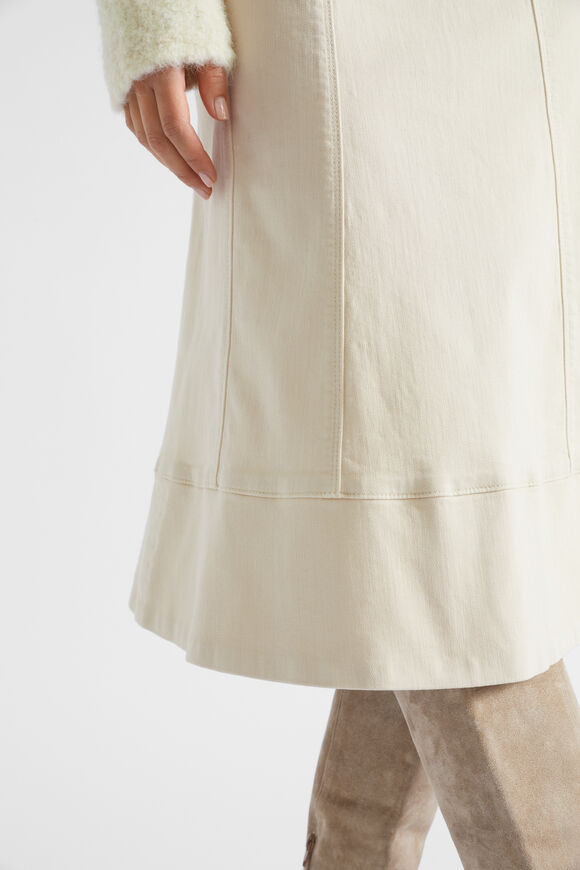 Denim Seam Panel Swing Skirt  Vanilla Cream  hi-res