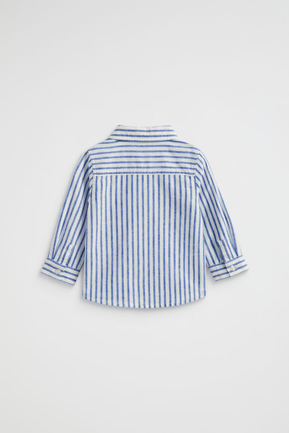 Stripe Linen Shirt  Cobalt Blue  hi-res