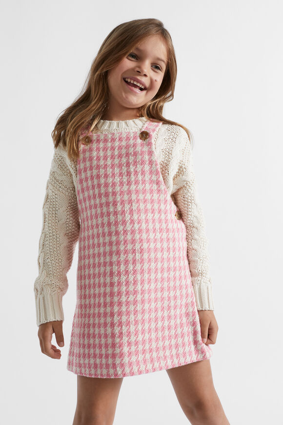 Houndstooth Pinafore  Peach  hi-res