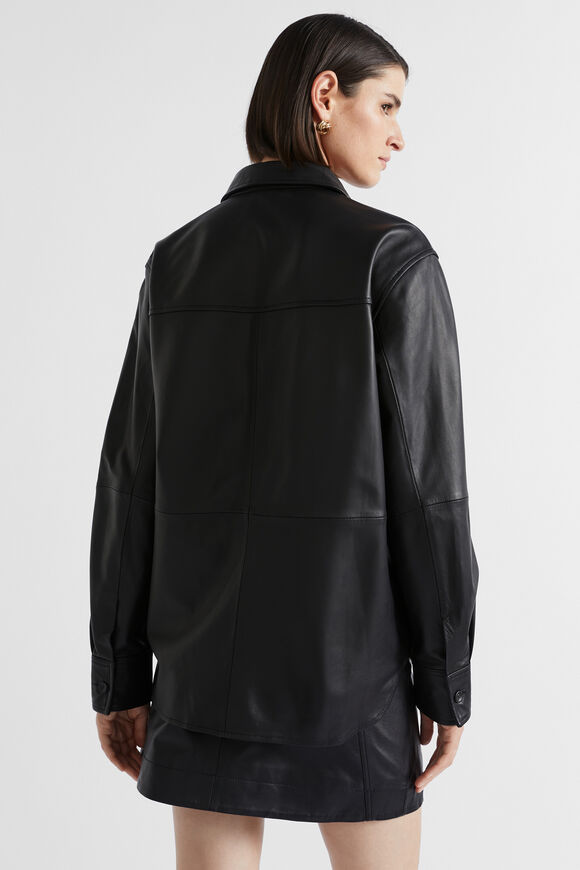 Leather Shirt  Black  hi-res