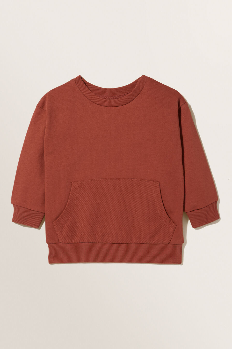 Reverse Terry Sweater  Rust Red